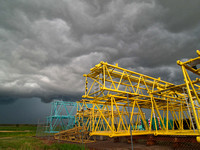 Storm over crane depot, Berrimah NT